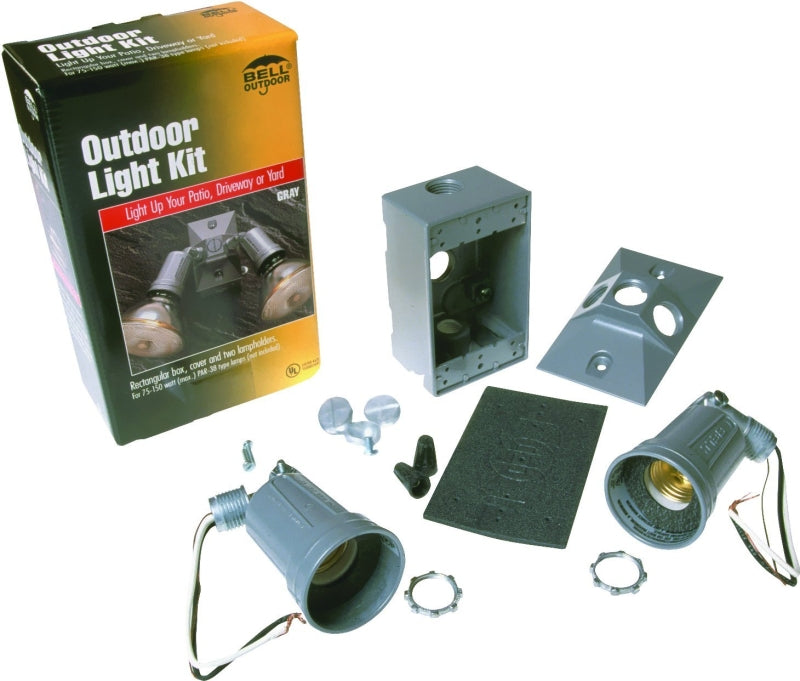 Hubbell 5818-5 Flood Light Kit, 3.336 in L x 10 in W x 4.594 in H Dimensions, Gray Fixture