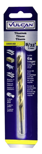Vulcan 219701OR Jobber Drill Bit, 9/32 in Dia, 4-1/4 in OAL, 3-Flat Shank