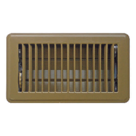 Tru Aire 4 in. H X 8 in. W 2-Way Powder Coat Brown Steel Floor Register