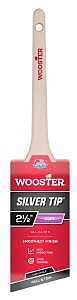 Wooster 5224-2-1/2 Paint Brush, Silver/White, Birchwood Handle, 2-1/2 in W, 2-11/16 in L Bristle, Polyester Bristle