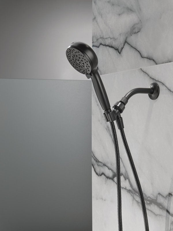 Delta 75719BL Hand Shower with Cleaning Spray, 1/2 in Connection, 1.75 gpm, 6-Spray Function, Metal, Matte Black