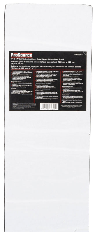 ProSource FH64091 Safety Tread, 17 in L, 4 in W, Diamond Pattern, Rubber, Pack of 12