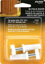Prime-Line N 6582 Door Roller, 7/8 in Dia Roller, 1/4 in W Roller, Nylon, White, 1-Roller, 30 lb, Top