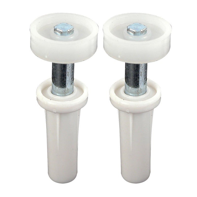 Prime-Line N 6582 Door Roller, 7/8 in Dia Roller, 1/4 in W Roller, Nylon, White, 1-Roller, 30 lb, Top