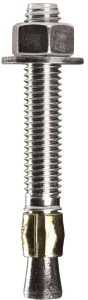 Cobra Anchors 501N Wedge Anchor, 1/2 in Dia, 3-3/4 in L, 1248 lb, Steel, Plated, 2/PK