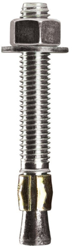 Cobra Anchors 501N Wedge Anchor, 1/2 in Dia, 3-3/4 in L, 1248 lb, Steel, Plated, 2/PK