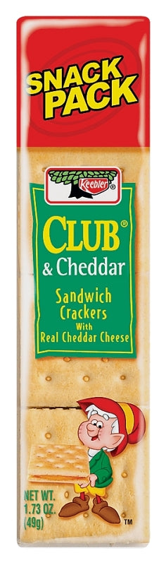 Keebler KCLUBC12 Sandwich Crackers, Club and Cheddar Flavor, 1.73 oz, Pack of 12