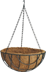 Landscapers Select GB-4337-3L Planter, Circle, 22 lb, Coconut Fiber/Steel, Matte Black, Pack of 10