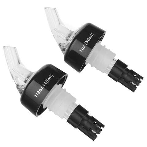 Final Touch Black/Clear Plastic/Silicone Bottle Pourer