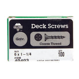 HILLMAN No. 6 Ga. X 1-1/4 in. L Gray Phillips Bugle Head Deck Screws 100 pk