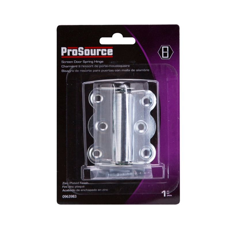 ProSource 20333ZCB-PS Spring Hinge, 1-3/8 in Thick Door Leaf, 2-3/4 in L x 2-9/16 in W, Steel, Zinc, 6-Mounting Hole