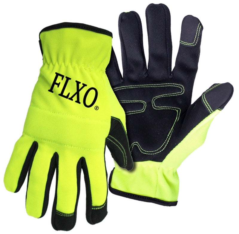 Boss 901M Mechanic's Gloves, Men's, M, Open Cuff, Synthetic Leather, Black/Green