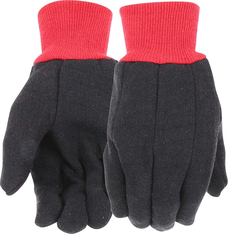 West Chester 69090/L3B Winter Gloves, Men's, L, 9-3/4 in L, Knit Wrist Cuff, Cotton/Polyester, Brown/Red