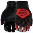 Boss Protect Ax Suede B52061-L Work Gloves, Men's, L, Reinforced, Saddle Thumb, Hook and Loop Wrist, Slip-On Cuff