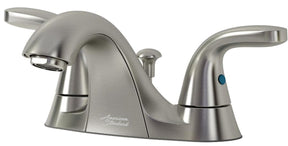 American Standard Cadet Suite 9091201.295 Series Centerset Bath Faucet, Low Arc Spout, Brushed Nickel, 4-5/16 in, Metal