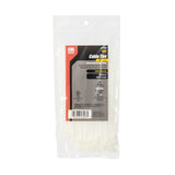 Gardner Bender 46-206 Cable Tie, 0.22 in Max Bundle Dia, Double-Lock Locking, Nylon, Natural, 6 in L, 100/BAG