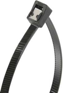 Gardner Bender 46-311UVBSC Cable Tie, 0.27 in Max Bundle Dia, Double-Lock Locking, 6/6 Nylon, Black, 11 in L, 50/PK