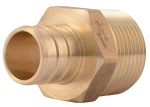 SharkBite UC134LFA Hose to Pipe Adapter, 3/4 in, PEX Barb x MNPT, PEX-B, DZR Brass, 200 psi Pressure