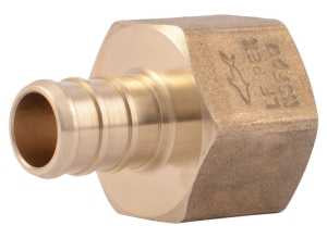 SharkBite UC072LFA10 Pipe Adapter, 1/2 in, Barb x FNPT, PEX-B, Brass, 80 to 160 psi Pressure