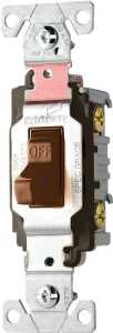 Eaton Wiring Devices CS120B Series Toggle Switch, Brown, 20 A, 120/277 V, Screw Terminal, Nylon Housing Material