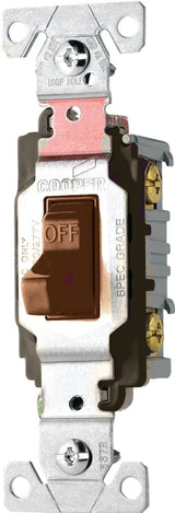 Eaton Wiring Devices CS120B Series Toggle Switch, Brown, 20 A, 120/277 V, Screw Terminal, Nylon Housing Material