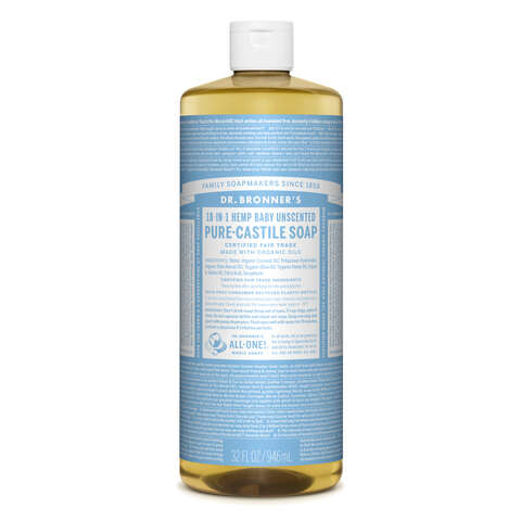 Dr. Bronner's Organic Baby Unscented Scent Pure-Castile Liquid Soap 32 oz 1 pk, Pack of 12