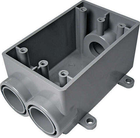 Cantex 20 cu in Rectangle PVC 1 gang Electrical Box Gray