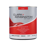 Clark+Kensington Flat Tint Base Neutral Base Exterior Paint and Primer Exterior 1 qt, Pack of 4