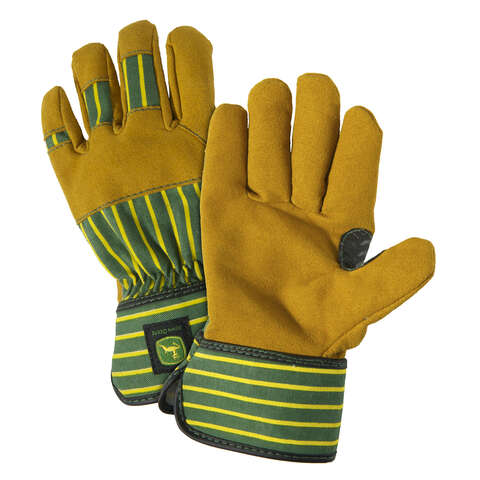 West Chester John Deere Child's Indoor/Outdoor Work Gloves Green/Yellow Youth 1 pair, Pack of 3