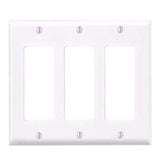 Leviton Antimicrobial Powder Coated White 3 gang Thermoset Plastic Decorator Wall Plate 1 pk