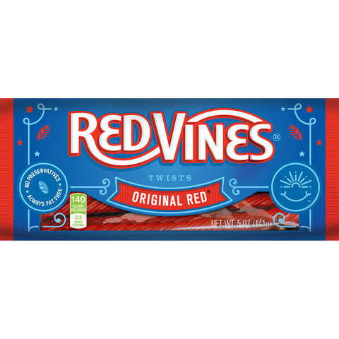 Red Vines Strawberry Licorice Candy 5 oz, Pack of 12