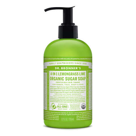 Dr. Bronner's Organic Lemongrass Lime Scent Sugar Scrub 12 oz, Pack of 12
