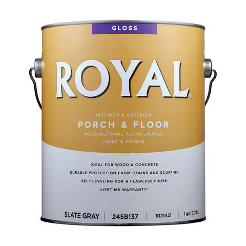 Royal Gloss Slate Gray Porch and Floor Paint+Primer 1 gal, Pack of 4