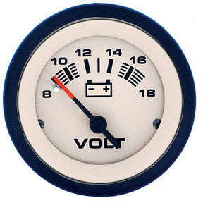 Sierra 59708P Sahara Series 2" Black & Tan 12V 8-18 VDC Voltmeter Gauge