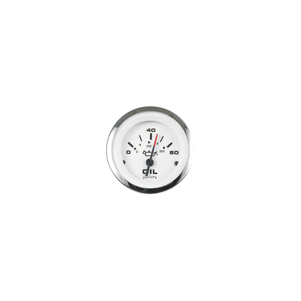 Sierra 65501P Lido Series 3″ White & Stainless Steel 0-80 PSI Dial Range Oil Pressure Gauge with IA 15001-Single/IA15003 Dual Station Sender Code