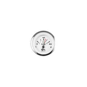 Sierra 65501P Lido Series 3″ White & Stainless Steel 0-80 PSI Dial Range Oil Pressure Gauge with IA 15001-Single/IA15003 Dual Station Sender Code