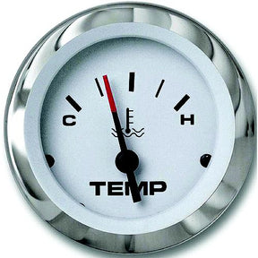 Sierra 65508P Lido Series 2″ White & Stainless Steel Outboard Electric Motor Hot-Cold Dial Range Water Temperature Gauge Kit