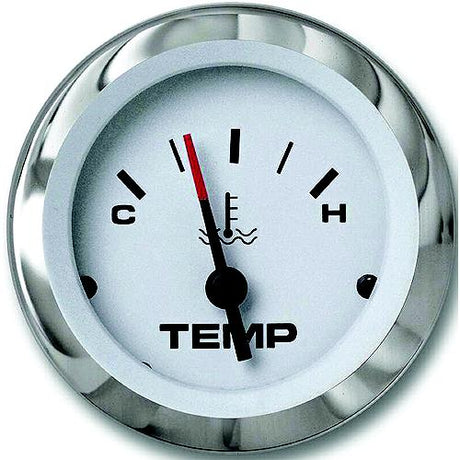 Sierra 65508P Lido Series 2″ White & Stainless Steel Outboard Electric Motor Hot-Cold Dial Range Water Temperature Gauge Kit