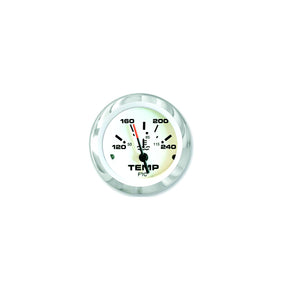 Sierra 65509P Lido Series 2" White & Stainless Steel 120-240 F Dial Range Water Temperature Gauge & Requires "D" Sender Code