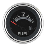 Sierra 67021P Black Sterling Series 2" Stainless Steel Fuel Gauge & Requires "F" Sender Code