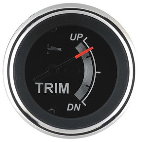 Sierra 67023P Black Sterling Series 2" Stainless Steel Mariner / Mercury & Yamaha 2001 & Newer Engine Up Down Dial Range Trim Gauge