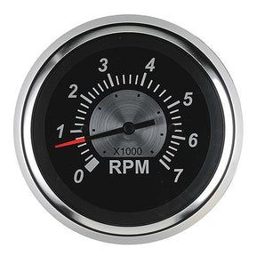 Sierra 67363P Black Sterling Series 3" Stainless Steel Outboard & 4 Stroke Gas Engine 0-7000 RPM Dial Range Tachometer with Outboard Alternator or Coil Sender Code