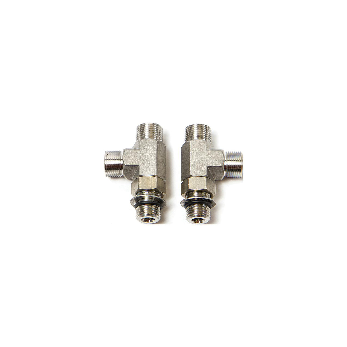 SeaStar HF6006 Stainless Steel Vertical Tee Fitting for SeaStar Steering Cylinders & Helm Pumps - 2 per Kit
