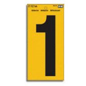 Hy-Ko RV-75 Series RV-75/1 Self-Adhesive Reflective Number, Character: 1, 5 in H Character, Black Character, Vinyl, Pack of 10