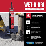 Gardner WET-R-DRI Gloss Black Patching Cement All-Weather Roof Cement 10 oz, Pack of 12