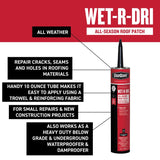 Gardner WET-R-DRI Gloss Black Patching Cement All-Weather Roof Cement 10 oz, Pack of 12