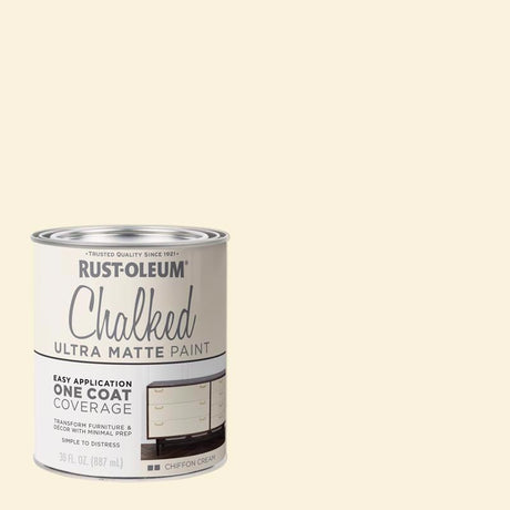 Rust-Oleum Chalked Ultra Matte Chiffon Cream Water-Based Chalk Paint 30 oz, Pack of 2