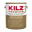 KILZ 3 Premium White Flat Water-Based Stain Blocking Primer 1 gal, Pack of 4