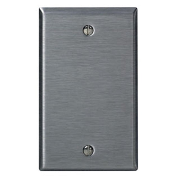 Leviton 003-84014-000 Wallplate, 4-1/2 in L, 2-3/4 in W, 0.187 in Thick, 1 -Gang, Stainless Steel, Silver, Smooth