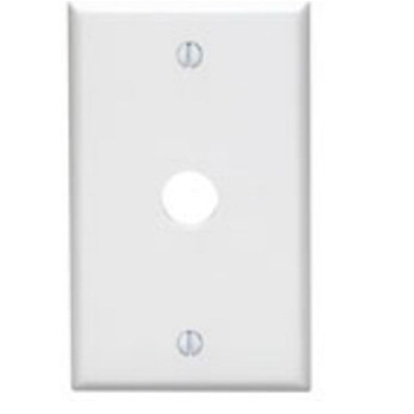 Leviton 001-88017-000 Wallplate, 4-1/2 in L, 2-3/4 in W, 1 -Gang, Thermoset, White, Smooth